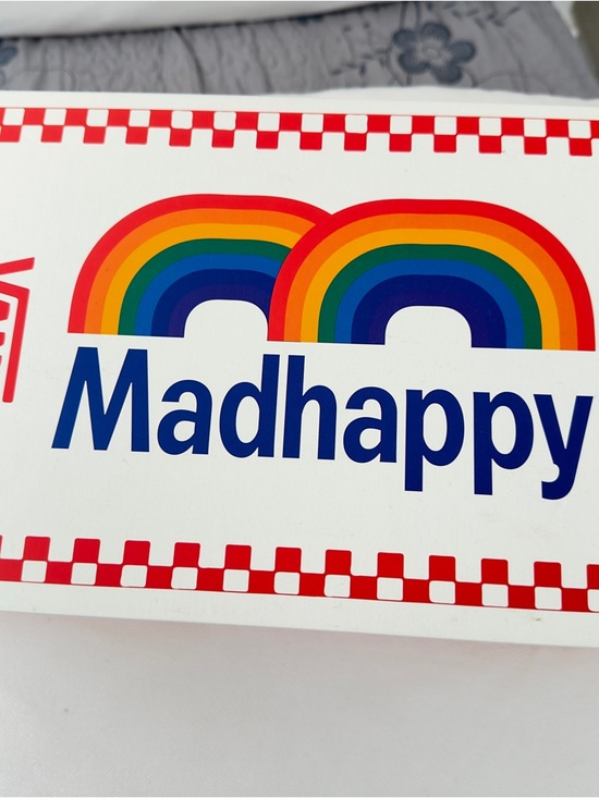 Madhappy  Cream Canvas Sneakers with Multicolor Embroidery Size: 12 - Picture 9 of 11